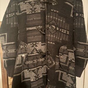 i jeans by Buffalo Black and Gray Patterned Coat